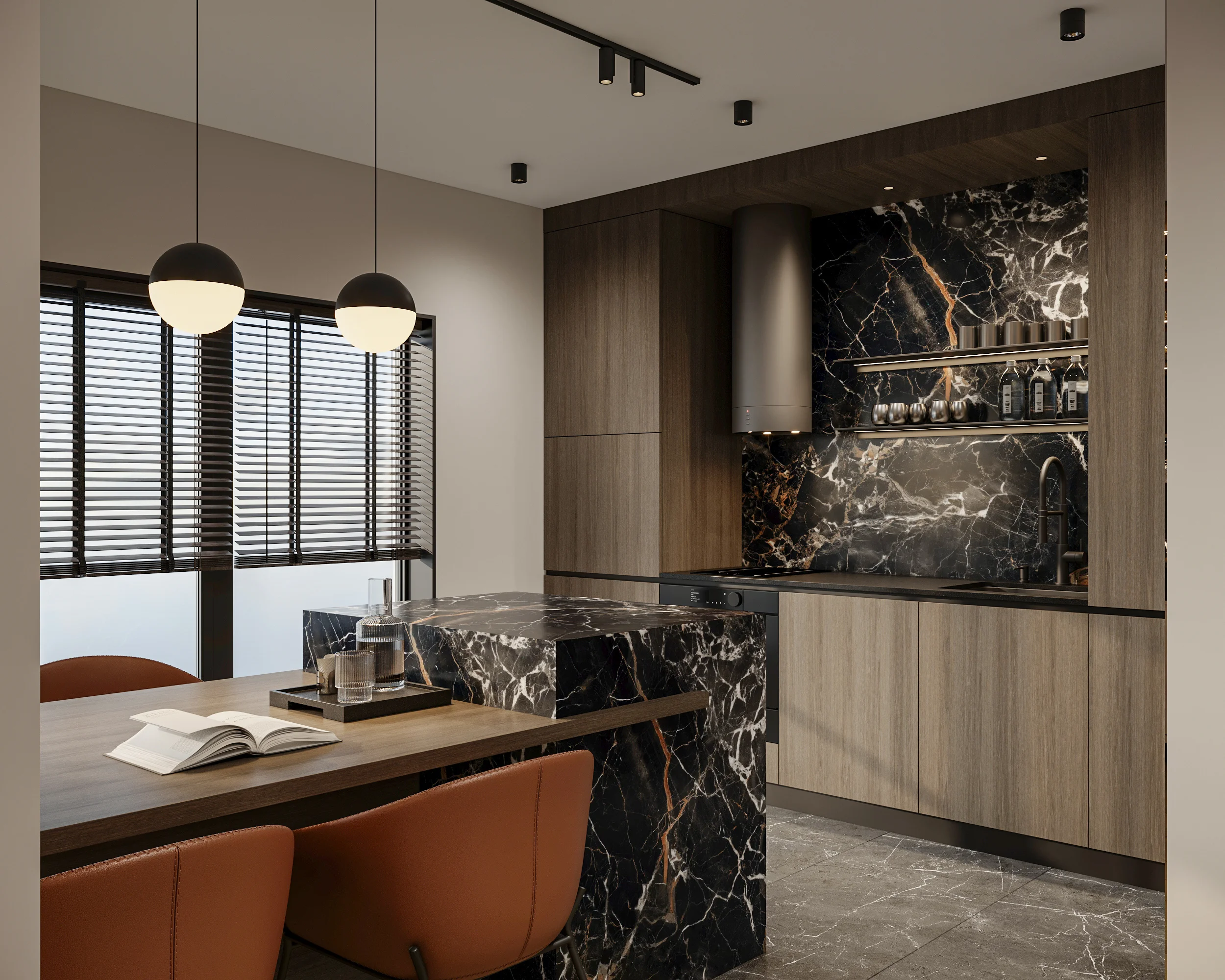 Apartment Villa Design Kitchen Cabinet Design Interior Design of High-Volume Villas Wine Cabinet Living Room - 图片 9