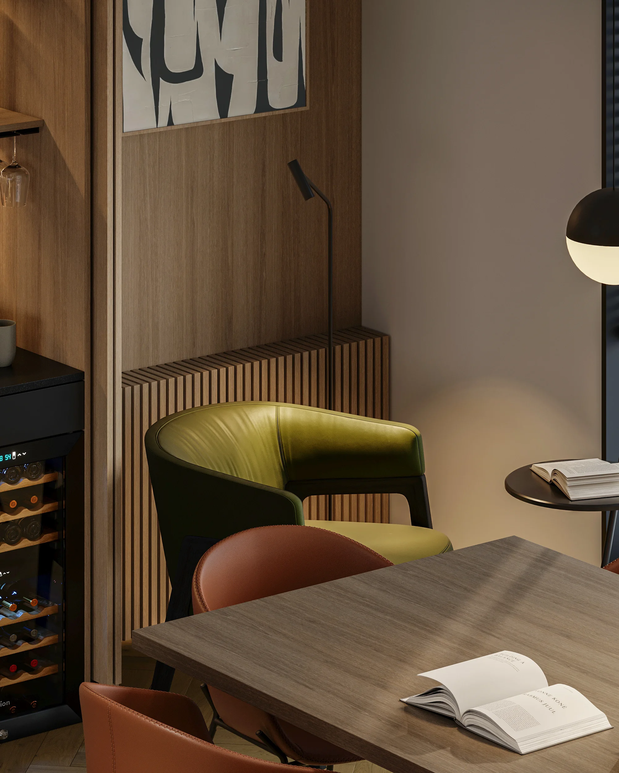 Apartment Villa Design Kitchen Cabinet Design Interior Design of High-Volume Villas Wine Cabinet Living Room - 图片 12