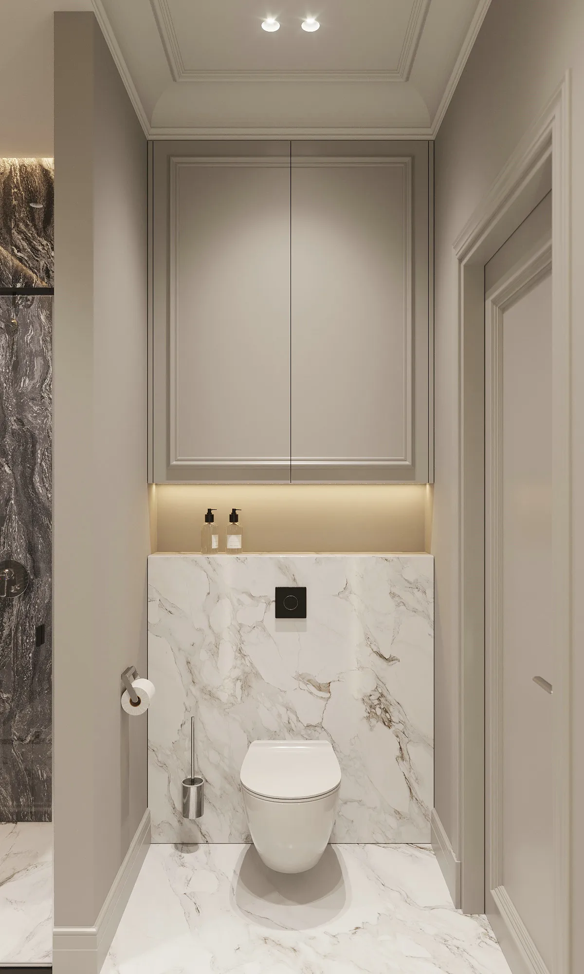 Hotel Vanity Villa High-End Light Luxury Large Wall-Mounted Bathroom Vanity Cabinet with Bath Mirrors Solid Wood Carcase Marble - 图片 3