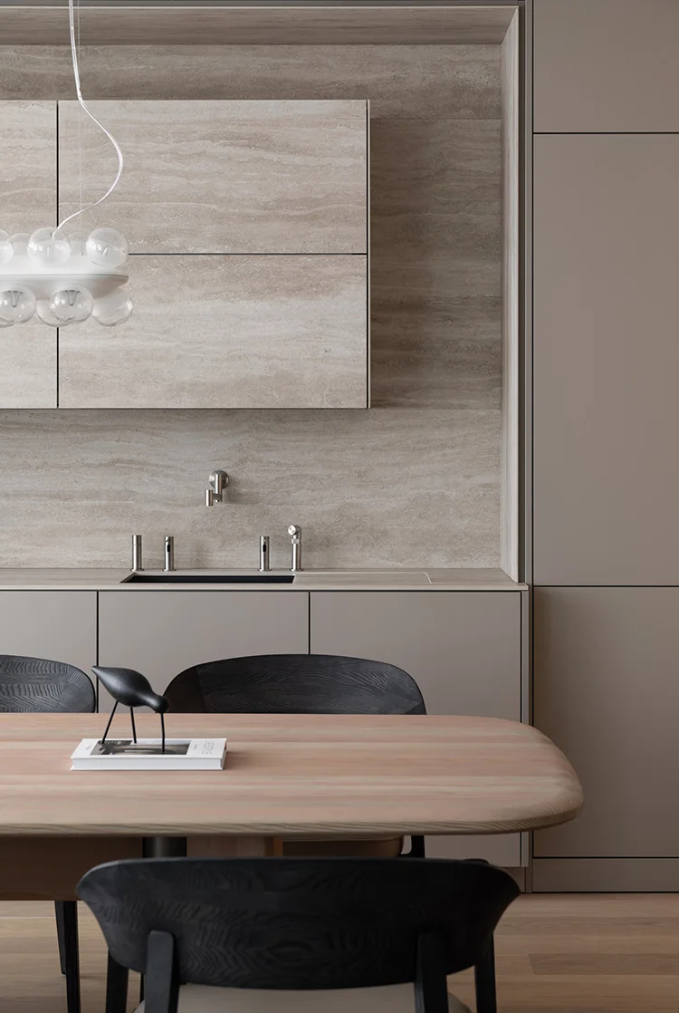 Modern Wooden Kitchen Cabinet with Wood Material Acrylic Surface Treatment Door Panel Hinge Accessories 3D Interior Design - 图片 10