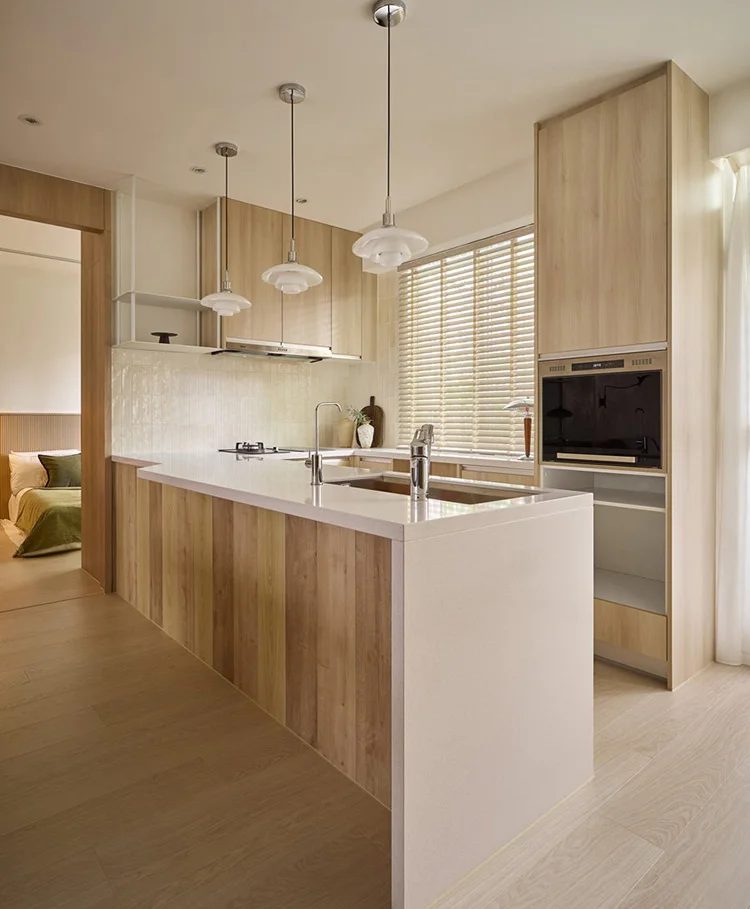 Modern Wood Plywood Kitchen Cabinets Complete Modern Full Kitchen Design Cupboards Cabinet Set for Apartment Villa - 图片 14