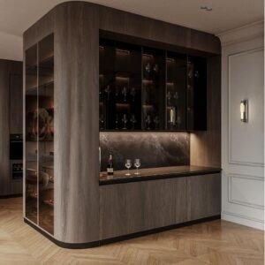 High-Volume Villa and Apartment Wine and Drinks Cabinet Elegant Design for Kitchen or Water Bar Use