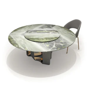 Luxury Modern Marble Dining Table Set 8-Piece Oval Stone Green Tables and Chairs for Home Bar
