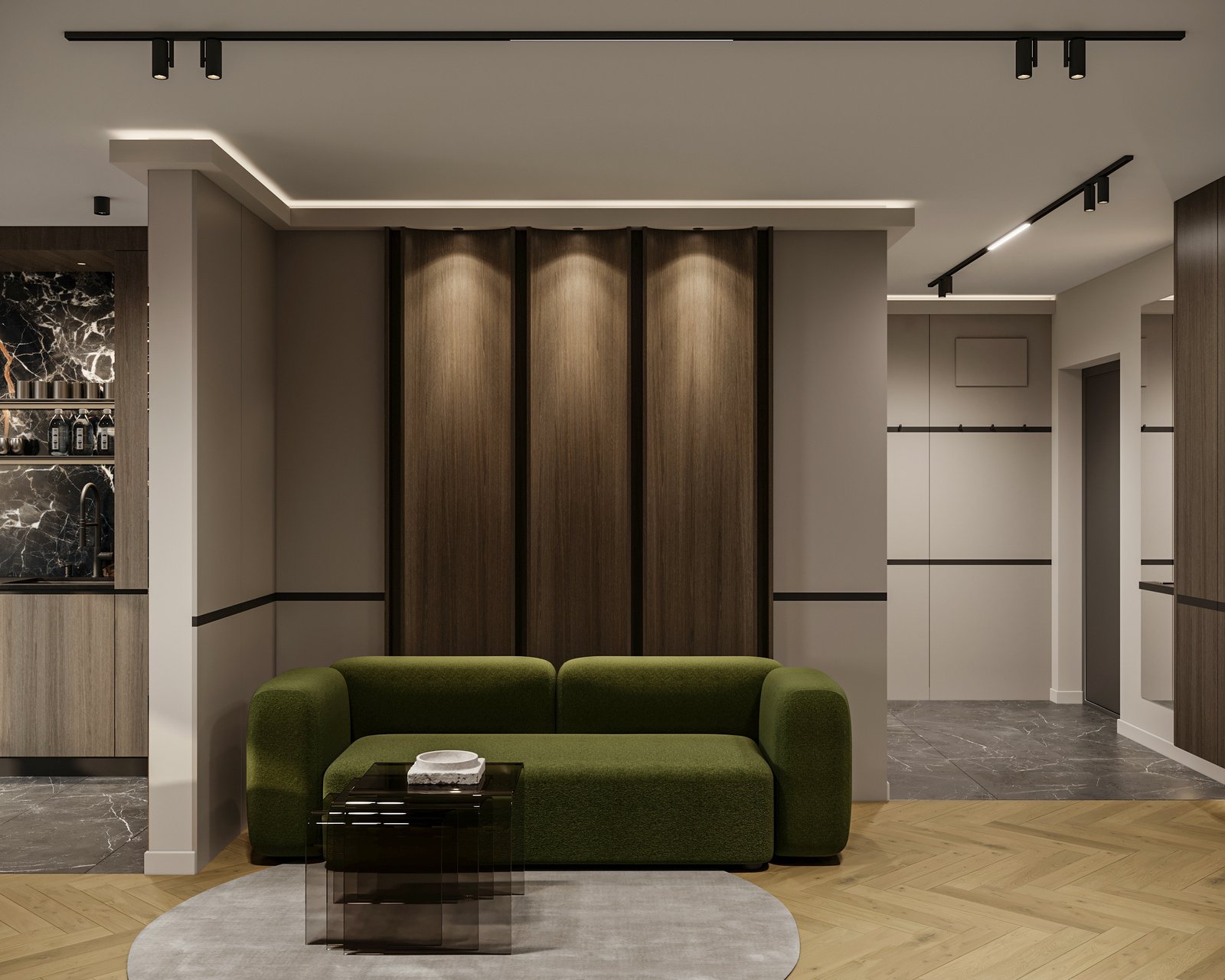 Apartment Villa Design Kitchen Cabinet Design Interior Design of High-Volume Villas Sofa Wine Cabinet Living Room - 图片 2