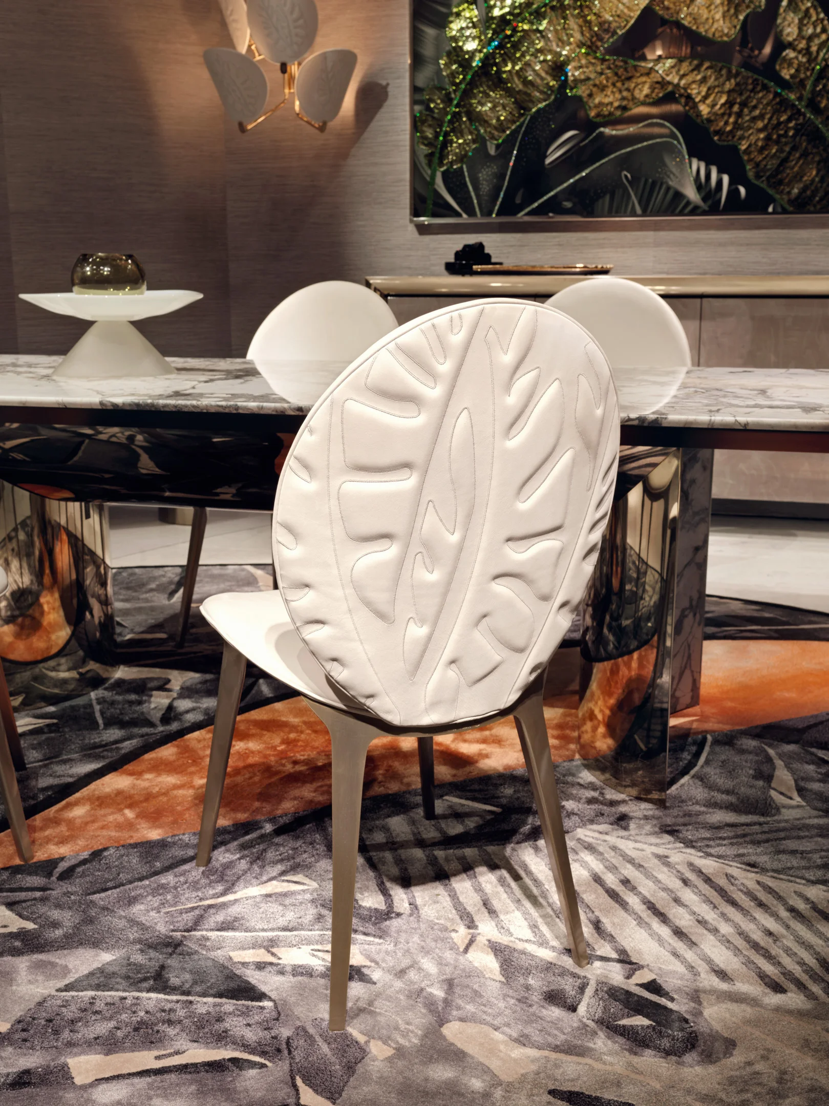 Wholesale Modern UK Style Marble Table for Home Office and Hotel Dining Chair Luxury Furniture Home Set - 图片 4