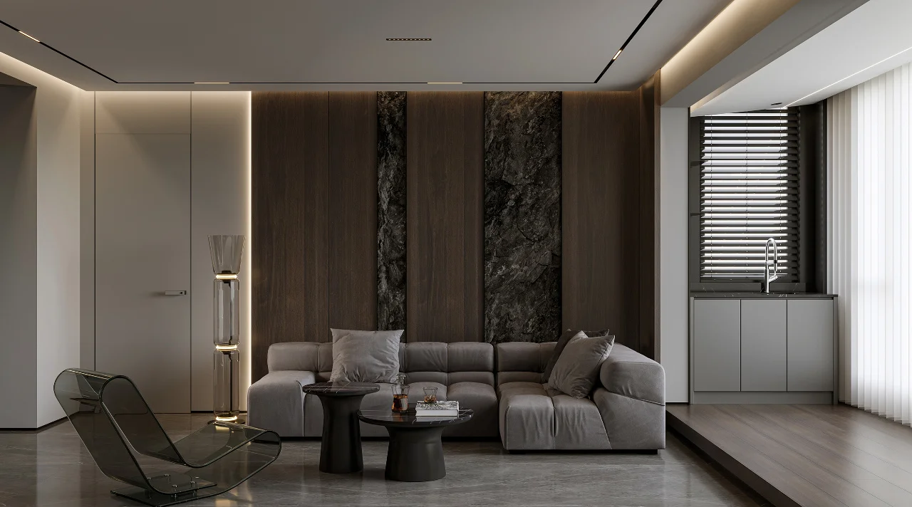 Apartment Villa Design Kitchen Cabinet Design Interior Design of High-Volume Villas Sofa Wine Cabinet Living Room - 图片 8