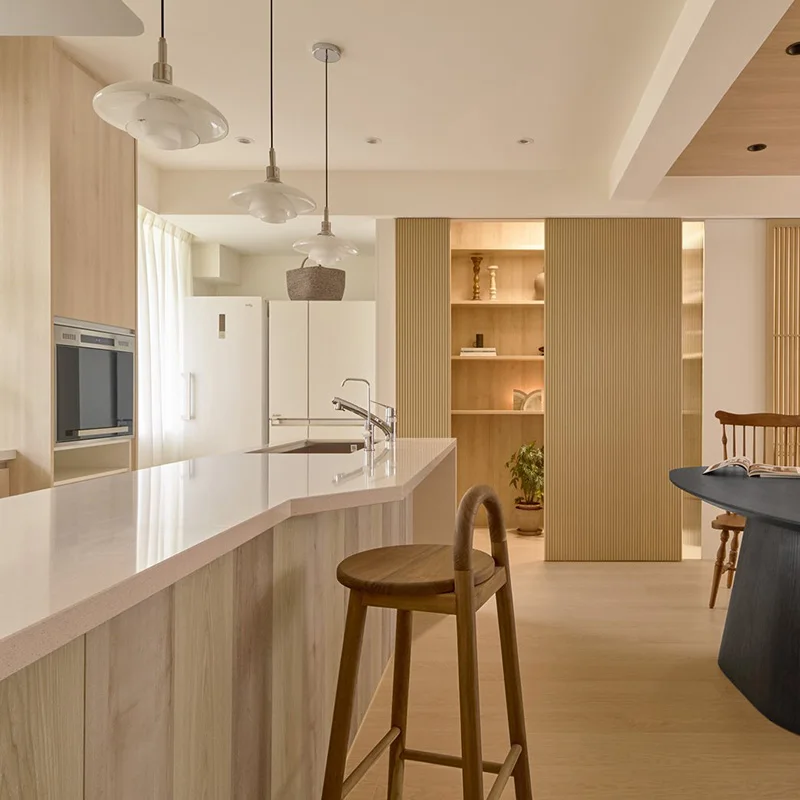 Modern Wood Plywood Kitchen Cabinets Complete Modern Full Kitchen Design Cupboards Cabinet Set for Apartment Villa