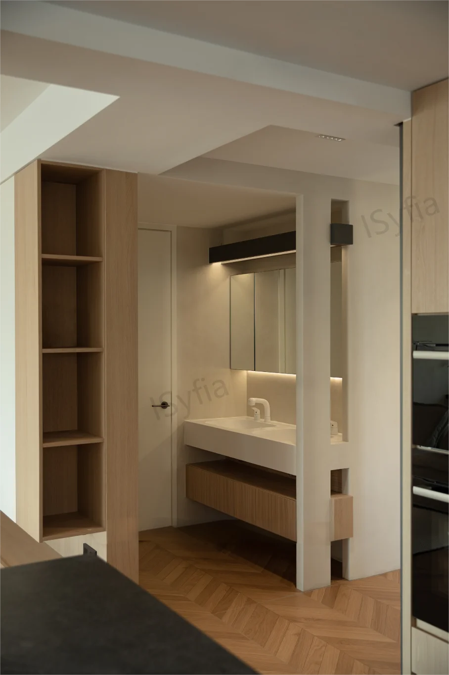 Hotel Vanity Villa High-End Light Luxury Large Wall-Mounted Bathroom Vanity Cabinet with Bath Mirrors Solid Wood Carcase Marble - 图片 11