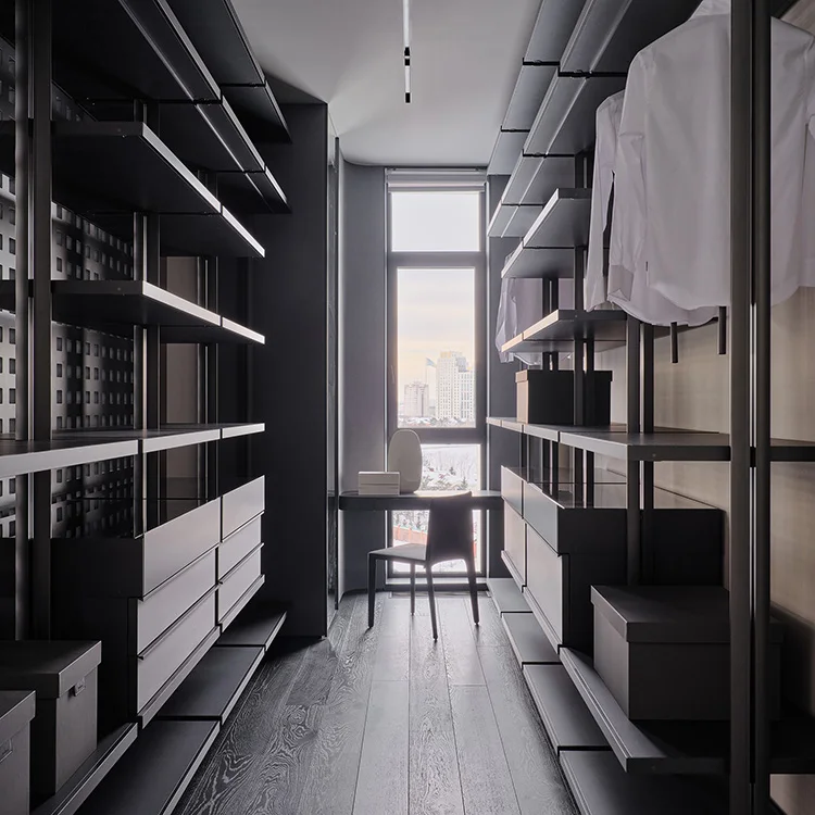 Custom Modern Bedroom Wood Wardrobe Simple Dressing Room Cabinet for Home Furniture Use Clothes Storage Cabinet for House Villa