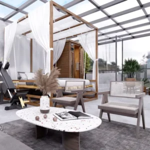 Modern Outdoor Patio Furniture Set Durable Plastic Wood Rattan Aluminum Fabric Aluminium Section Courtyards Hotels Parks Villas