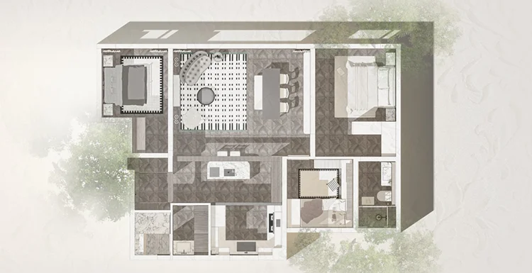 Modern Style MDF Upper Cabinet with Drawers Living Room Partition Wall Storage Furniture Villa Apartment 3D Interior Design - 图片 8