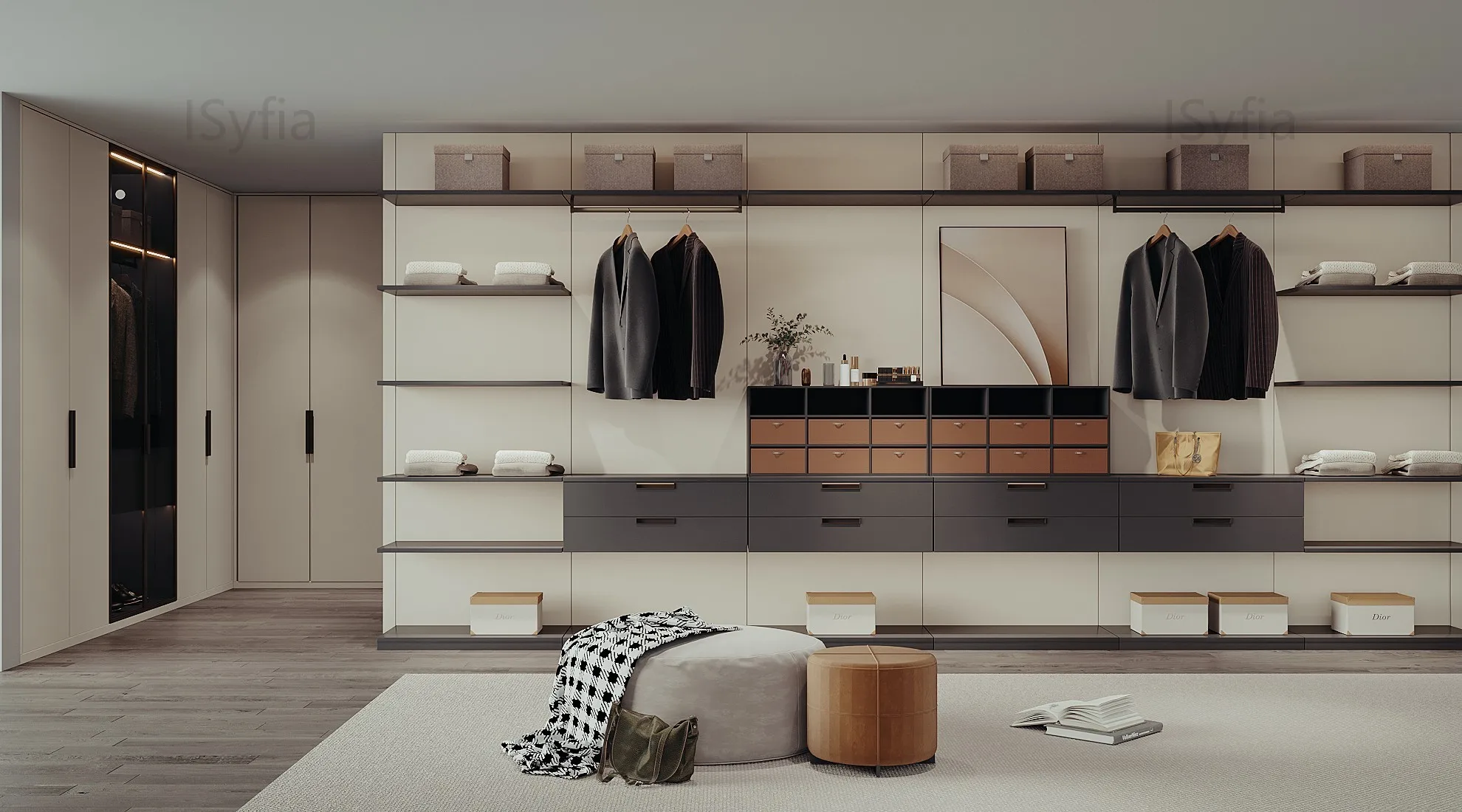 Clothes Cabinet Wardrobe Closets Systems Furniture Design Customized Luxury Bedroom Apartment Villa Furniture - 图片 2
