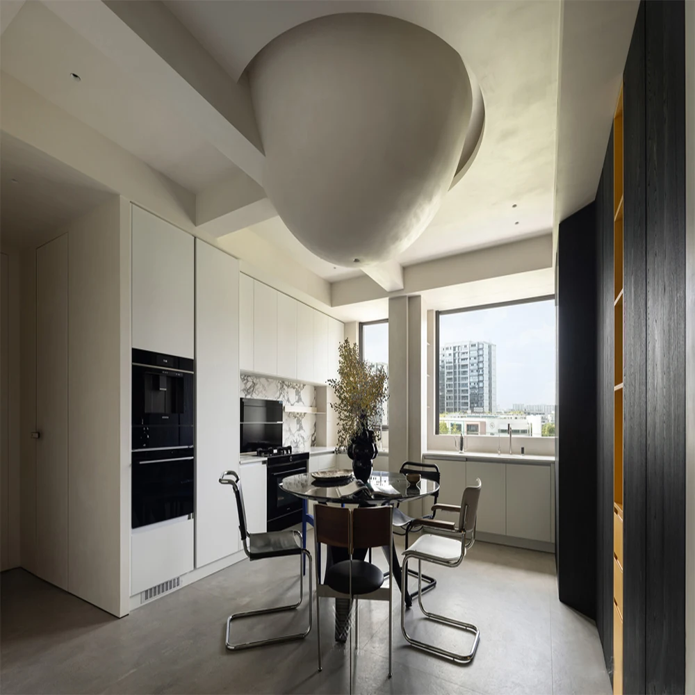 Luxury Stainless Steel Kitchen Cabinets with Complete Solid Wood Hardware Accessories for Home Use - 图片 3