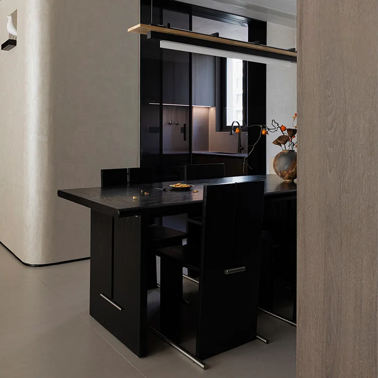 Modern Glossy Minimalism Solid Wood Kitchen Cabinet Home Improvement Panel Cupboard Design for Villa Apartment Dining Room Sets - 图片 2