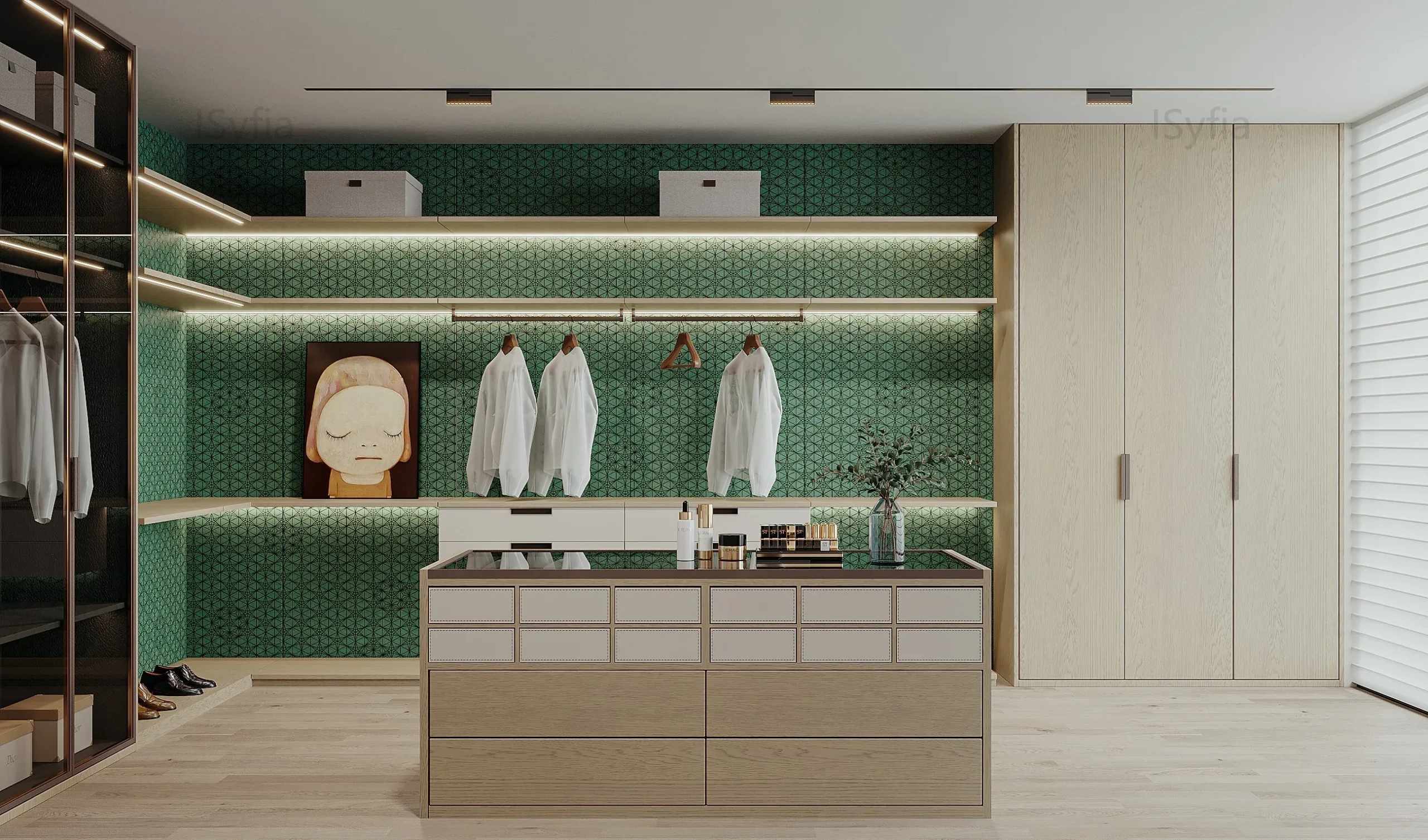 Modern Simple Wardrobe Design Closet Cabinet White Walk in Closet Wardrobe Apartment Villa Furniture - 图片 3