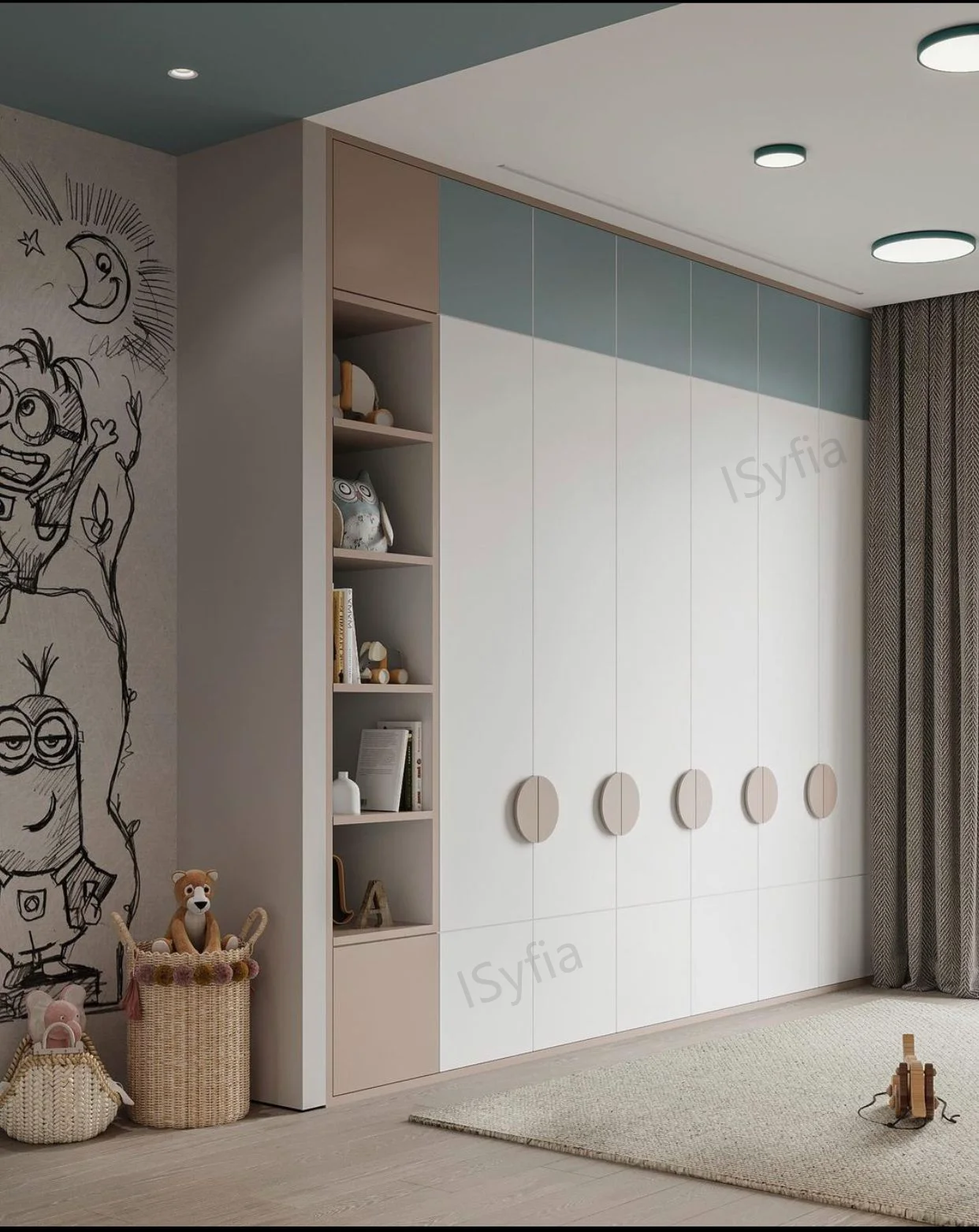 Customizable Bedroom Design Children Wardrobe Decorative Cabinet Suitable for Bedroom Furniture - 图片 3