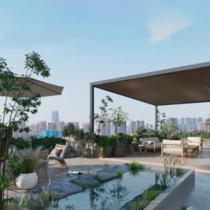 Modern Outdoor Garden Furniture Set Aluminum Rattan HDPE PE Wood Sun Canopy for Courtyards Hotels Parks for Home