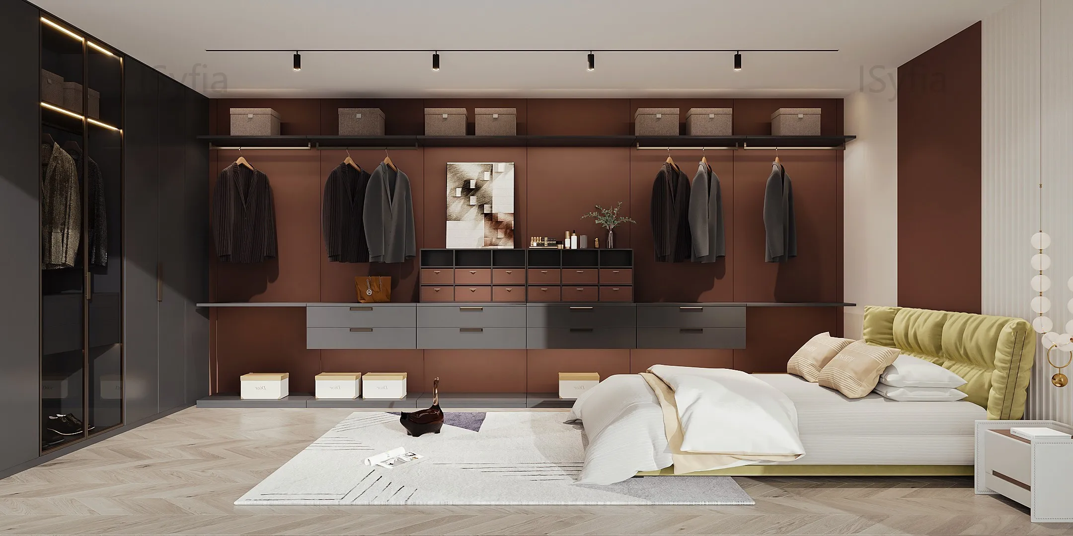 Clothes Cabinet Wardrobe Closets Systems Furniture Design Customized Luxury Bedroom Apartment Villa Furniture - 图片 5