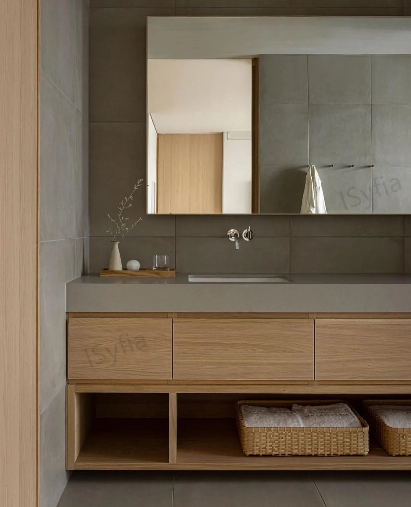 Hotel Vanity Villa High-End Light Luxury Large Wall-Mounted Bathroom Vanity Cabinet with Bath Mirrors Solid Wood Carcase Marble - 图片 7