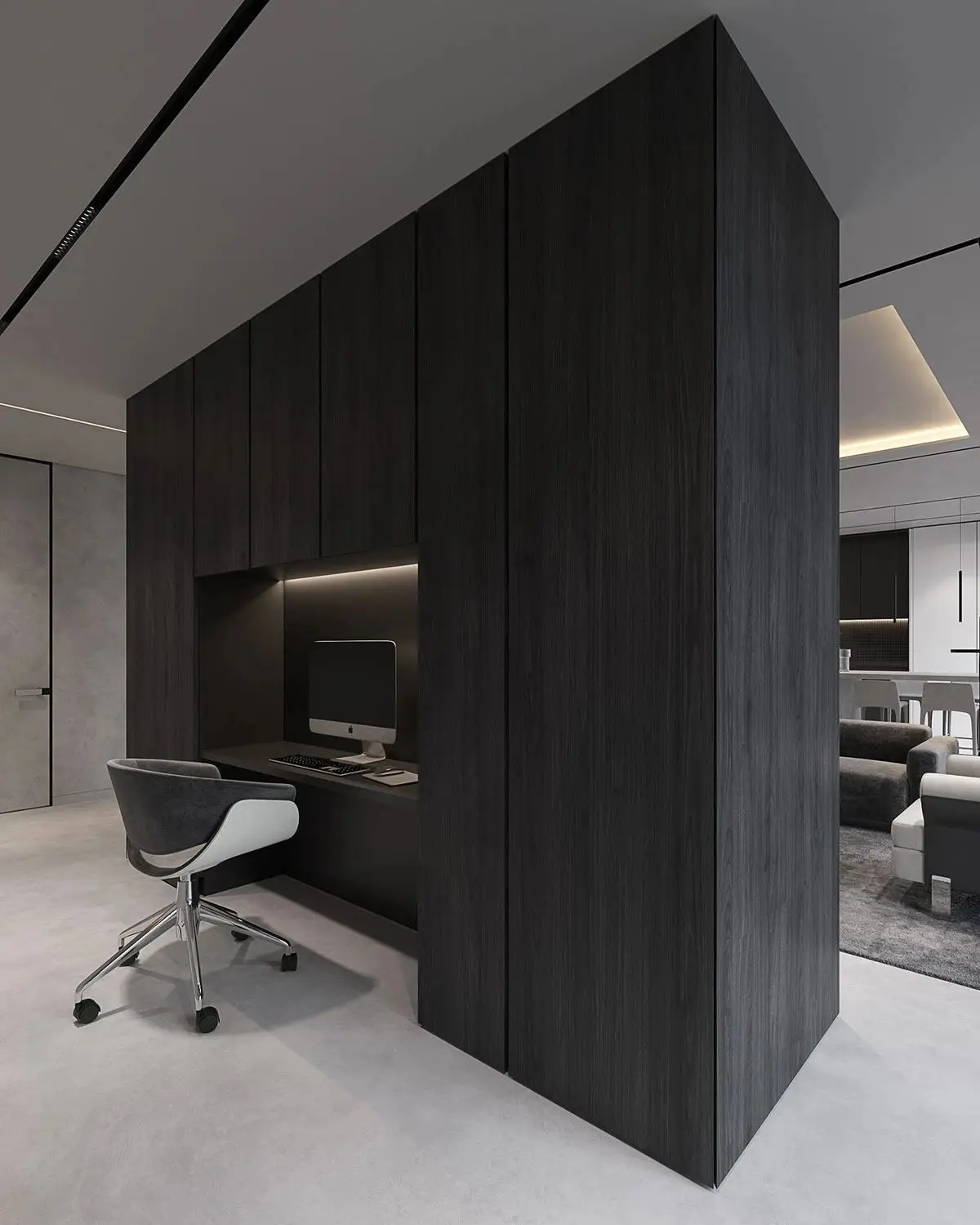 Apartment Customizable Dark Tones TV Stand Living Room Hotel TV Unit Cabinet Dark Color Palette Villa Modern Minimalism Style - 图片 14