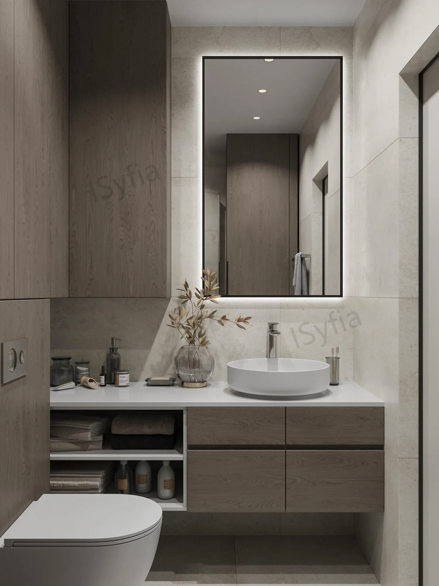 Hotel Vanity Villa High-End Light Luxury Large Wall-Mounted Bathroom Vanity Cabinet with Bath Mirrors Solid Wood Carcase Marble - 图片 11