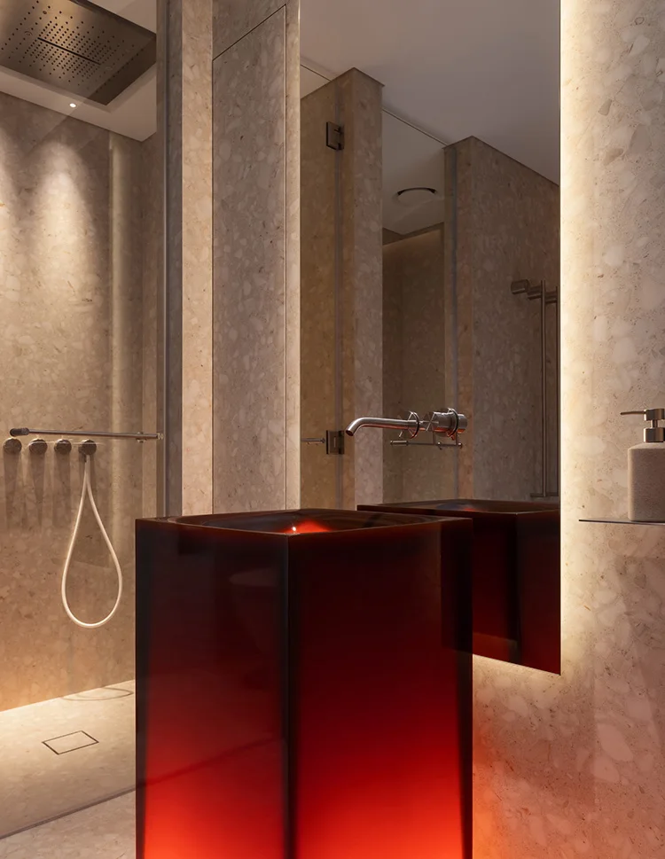 Modern Wooden Kitchen Cabinet with Wood Material Acrylic Surface Treatment Door Panel Hinge Accessories 3D Interior Design - 图片 13