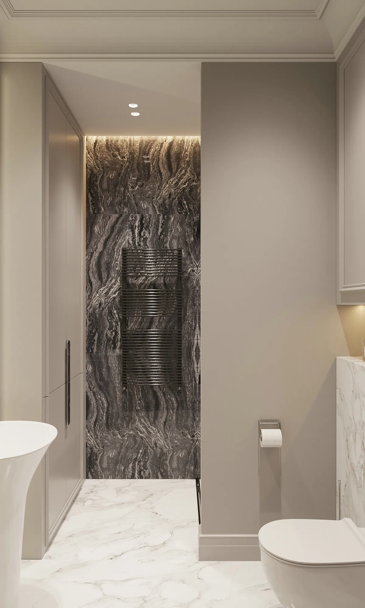 Hotel Vanity Villa High-End Light Luxury Large Wall-Mounted Bathroom Vanity Cabinet with Bath Mirrors Solid Wood Carcase Marble - 图片 14