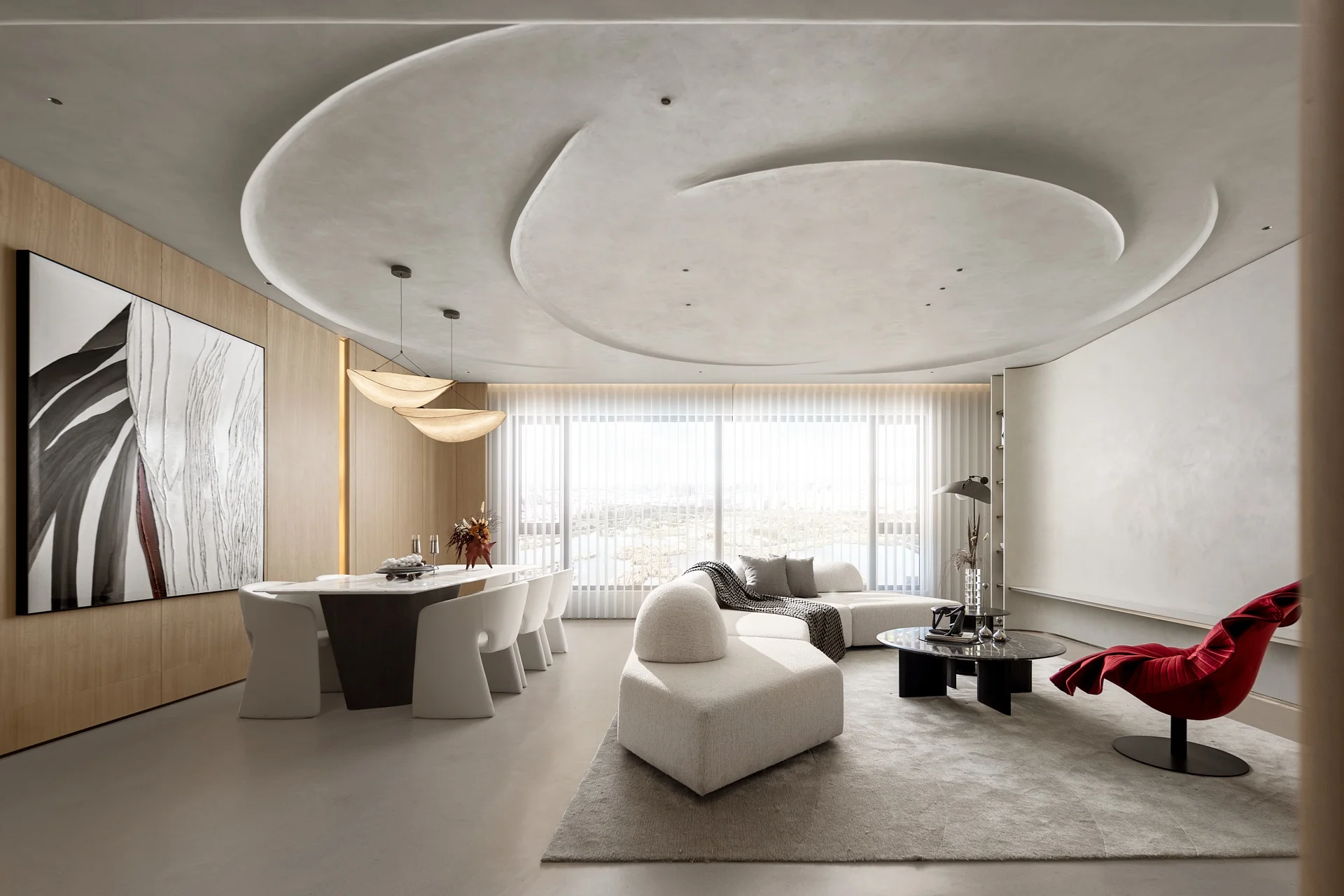 Modern Style Kitchen Cabinet with Vermont Brown Cabinets Flat Whole 3D Interior Design for Apartment Island Kitchen Cabinets - 图片 13