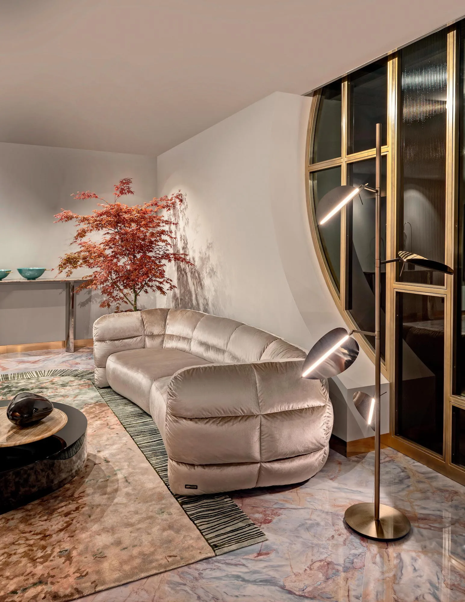 Nordic Style Three-Seater Chesterfield Sofa Deep Blue Velvet Designer Island Sofas for Home Luxury for Hotels - 图片 10