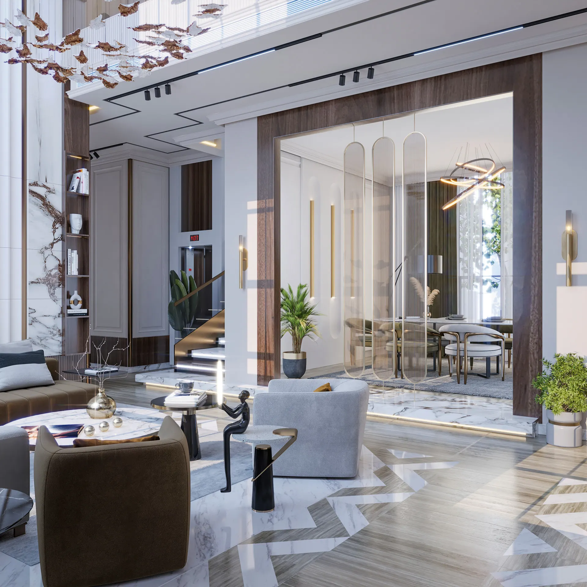 Modern 3D Interior Design Furniture Luxury Villa Townhouse-Dream House One-Stop Solution for Living Room Apartment Hotel - 图片 6