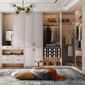 Modern 2-Door Open Wardrobe with Mirrored Design Customizable Portable Clothes Storage for Bedroom Home Use