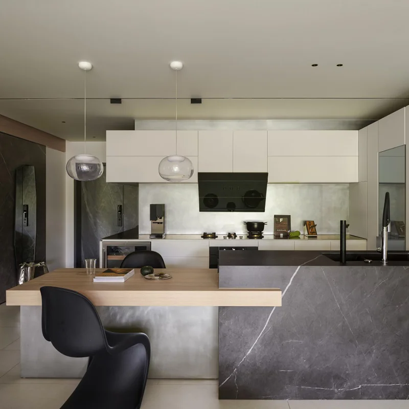 One Stop Solution Kitchen Furniture Set Melamine Board Cabinets Design Apartment 3D Interior Design Home Furniture - 图片 2