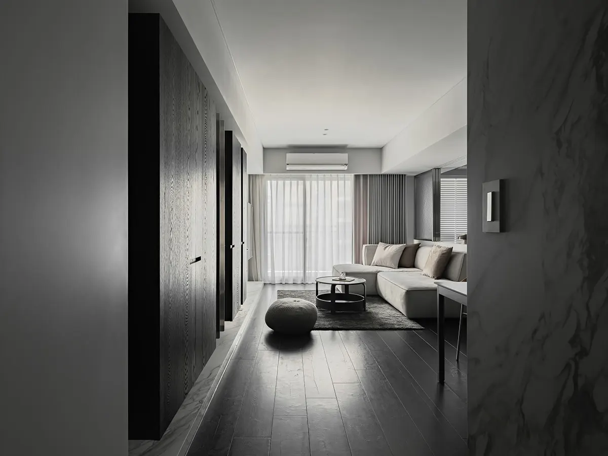 Dark Black Kitchen Cabinet Modern Melamine Board Wood Modular Stainless Steel Cabinet Furniture Apartment Villa Island Cabinet - 图片 4