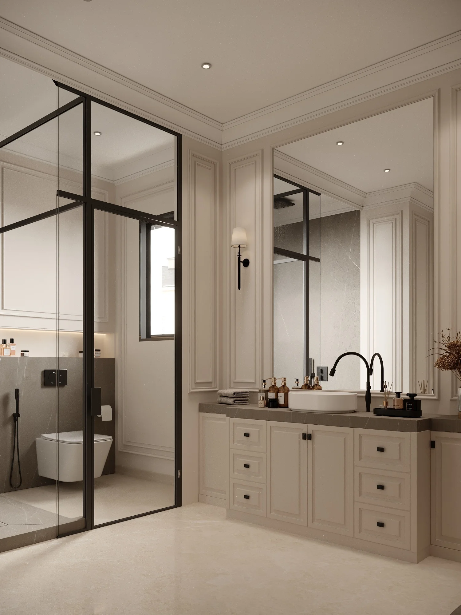 Hotel Vanity Villa Modern Minimalism Style Euro-American Style Bathroom Vanity Cabinet with Bath Mirror Solid Wood Double Vanity - 图片 6