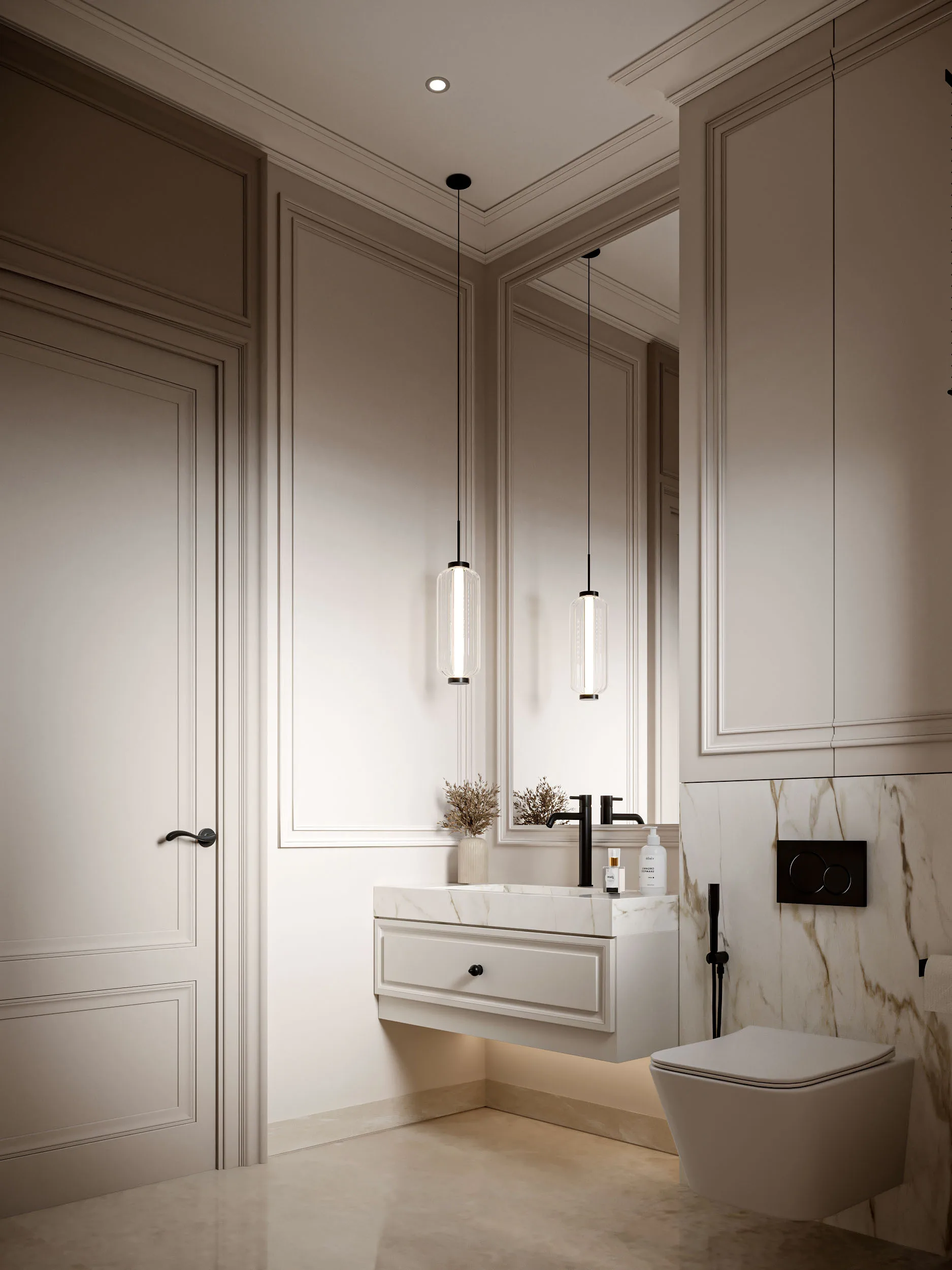 Hotel Vanity Villa Modern Minimalism Style Euro-American Style Bathroom Vanity Cabinet with Bath Mirror Solid Wood Double Vanity - 图片 4