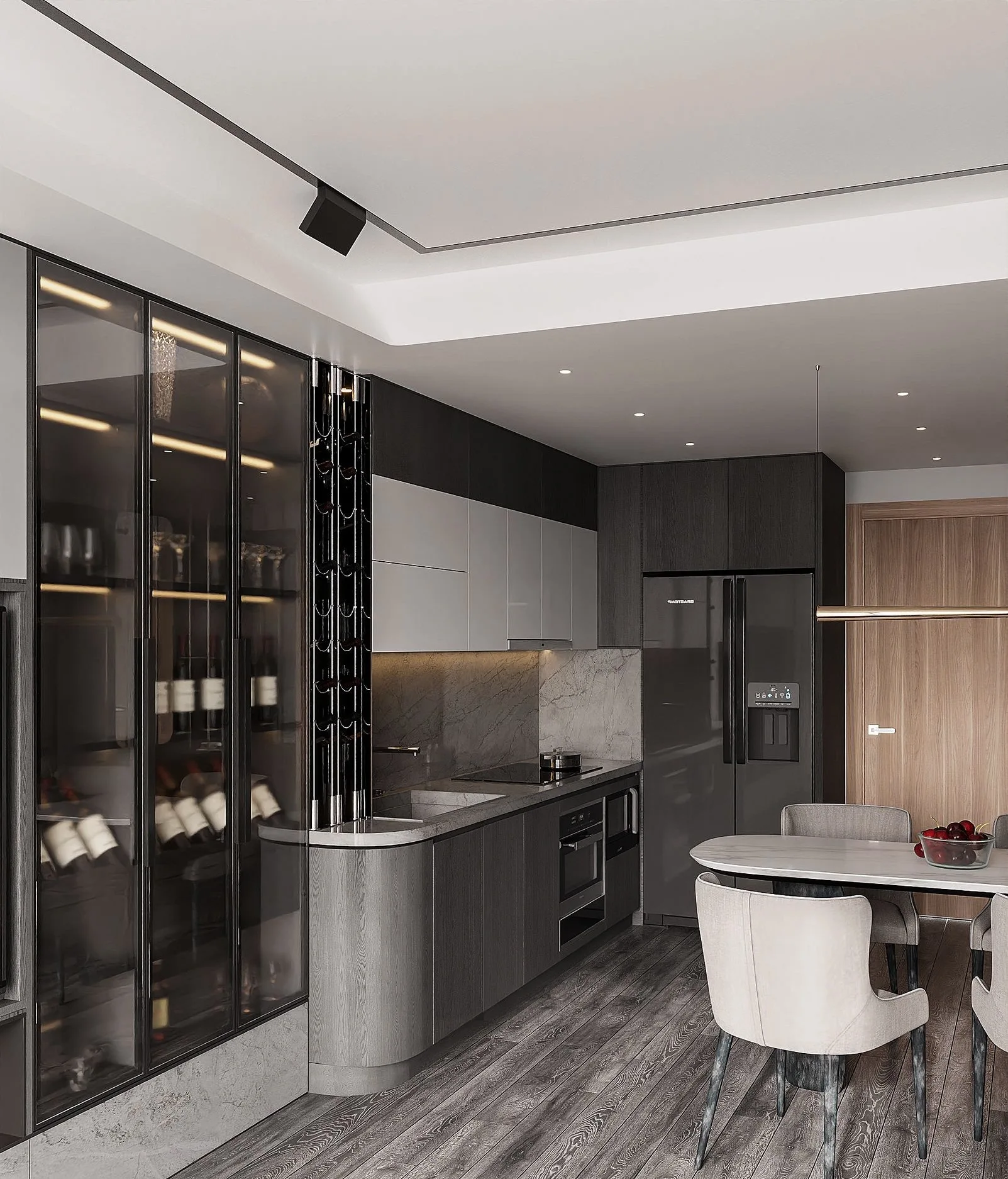 Apartment Villa Design Kitchen Cabinet Design Interior Design of High-Volume Villas Sofa Wine Cabinet Living Room - 图片 9