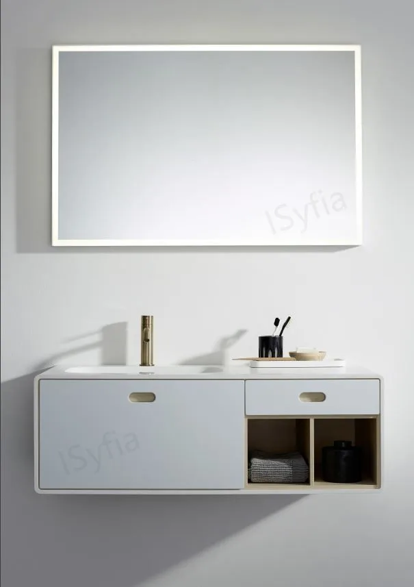 Hotel Vanity Villa High-End Light Luxury Large Wall-Mounted Bathroom Vanity Cabinet with Bath Mirrors Solid Wood Carcase Marble - 图片 11