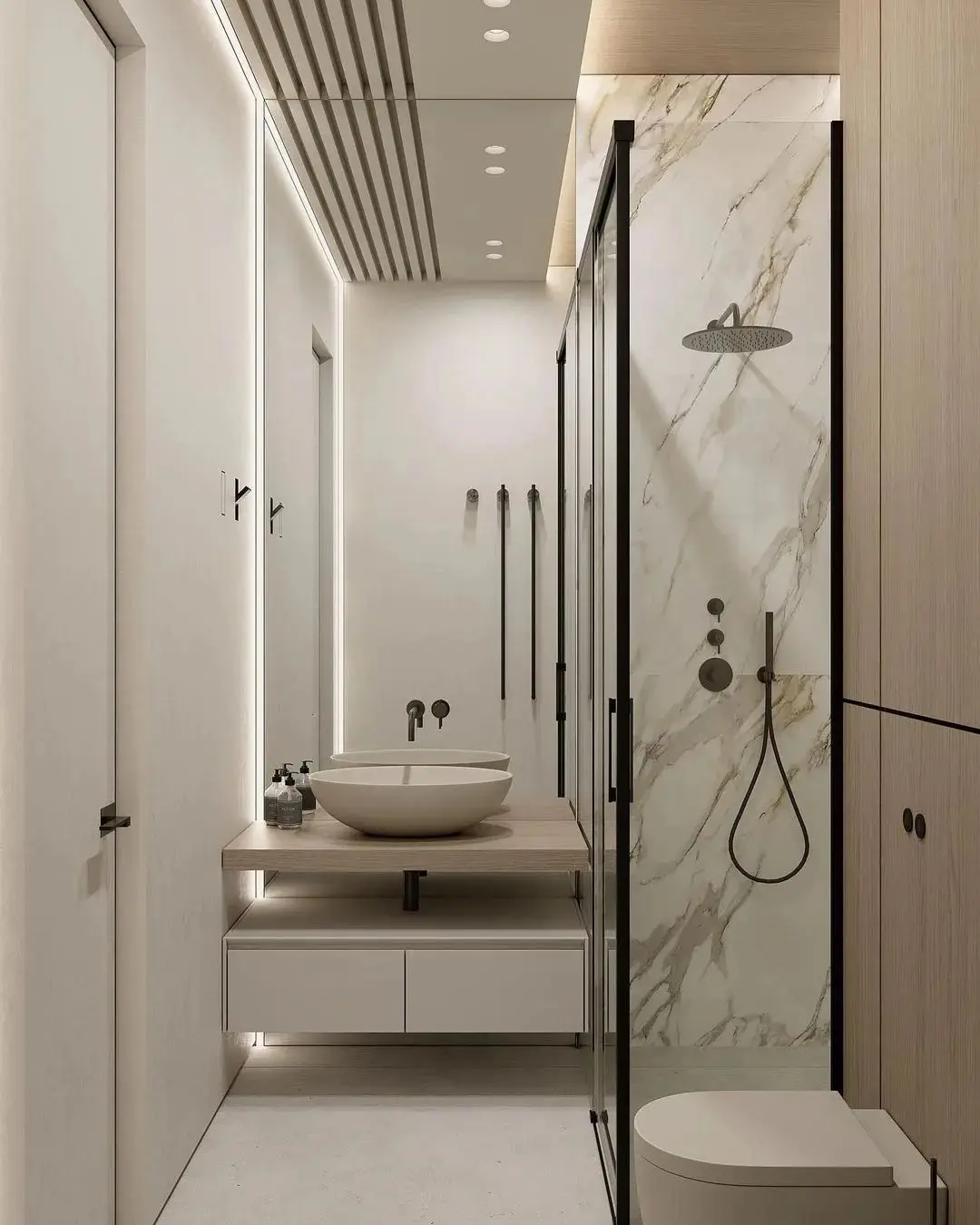 Hotel Vanity Villa Modern Minimalism Style Wall-Mounted Bathroom Vanity Cabinet with Bath Mirrors Villa Solid Wood Double Vanity - 图片 5