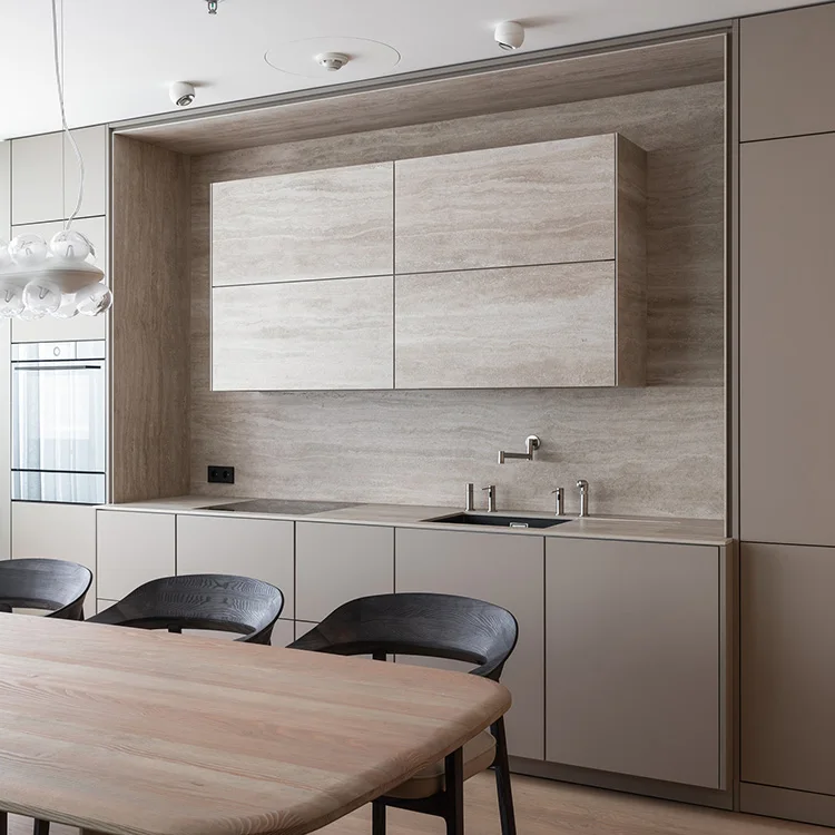 Custom Modern Full 3D Interior Design Kitchen Furniture Compact Pantry Units Lacquer Folding Kitchen Cabinet - 图片 2