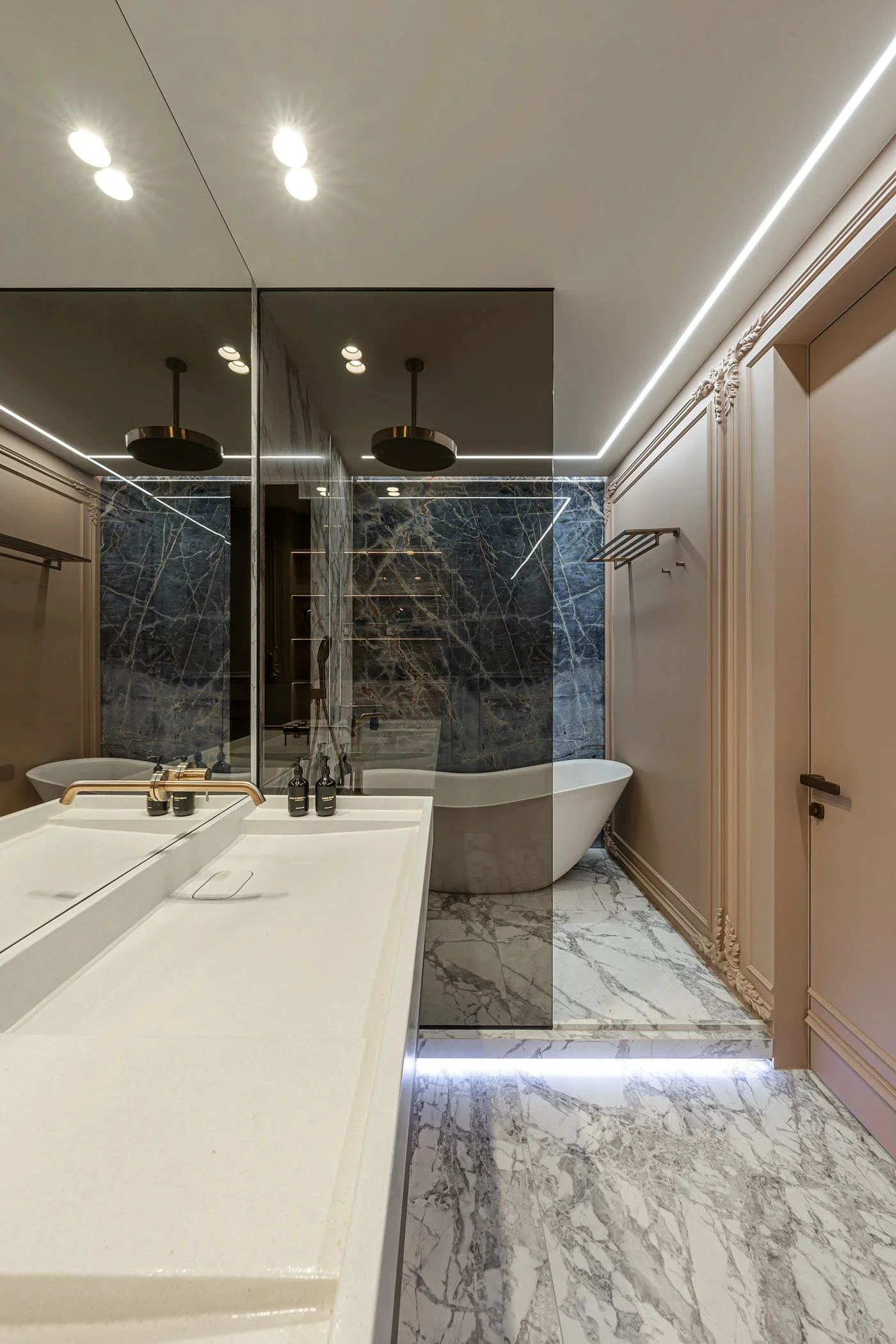 Modern Style Bathroom Cabinet with Bath Mirror MDF Carcase and Ceramic Countertop for Villa Apartment Towhouse - 图片 8