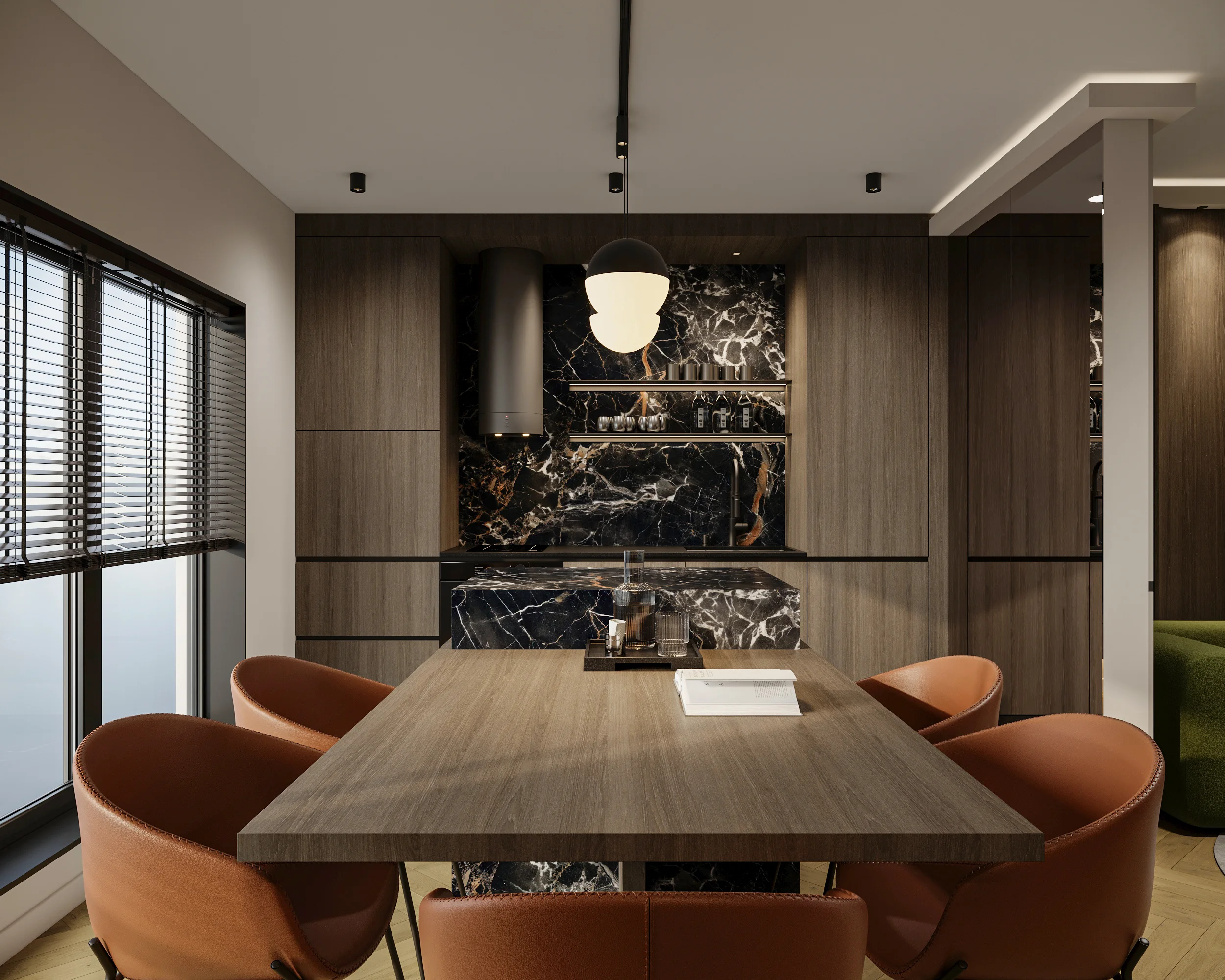 Apartment Villa Design Kitchen Cabinet Design Interior Design of High-Volume Villas Wine Cabinet Living Room - 图片 10