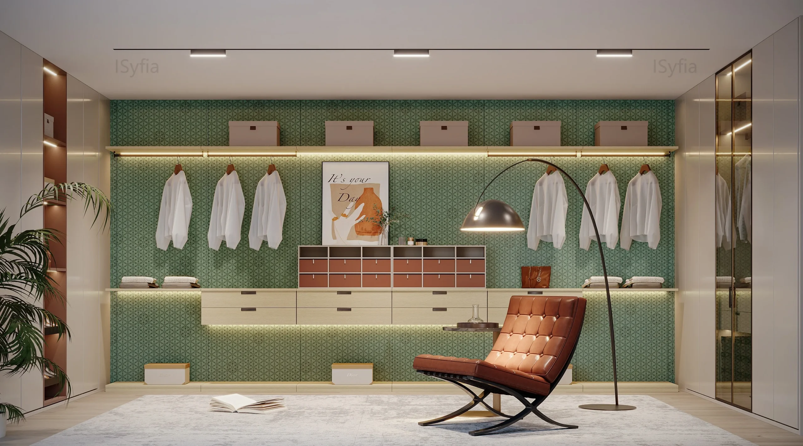 Modern Walk-in Wardrobe Closet Bedroom Furniture for Living Room Dining Exterior Gym Foldable for Cloths Storage Villa Apartment - 图片 5