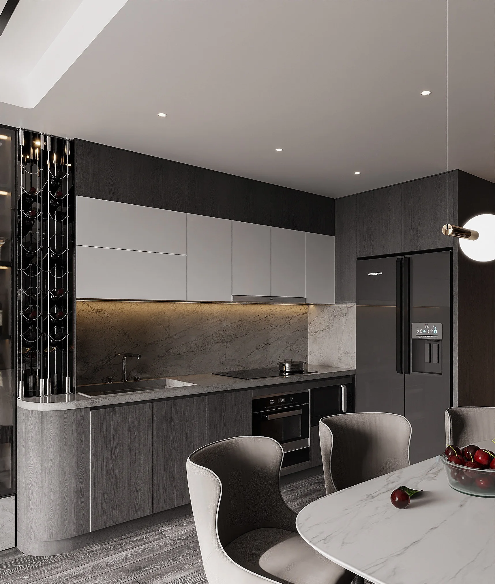Apartment Villa Design Kitchen Cabinet Design Interior Design of High-Volume Villas Sofa Wine Cabinet Living Room - 图片 10