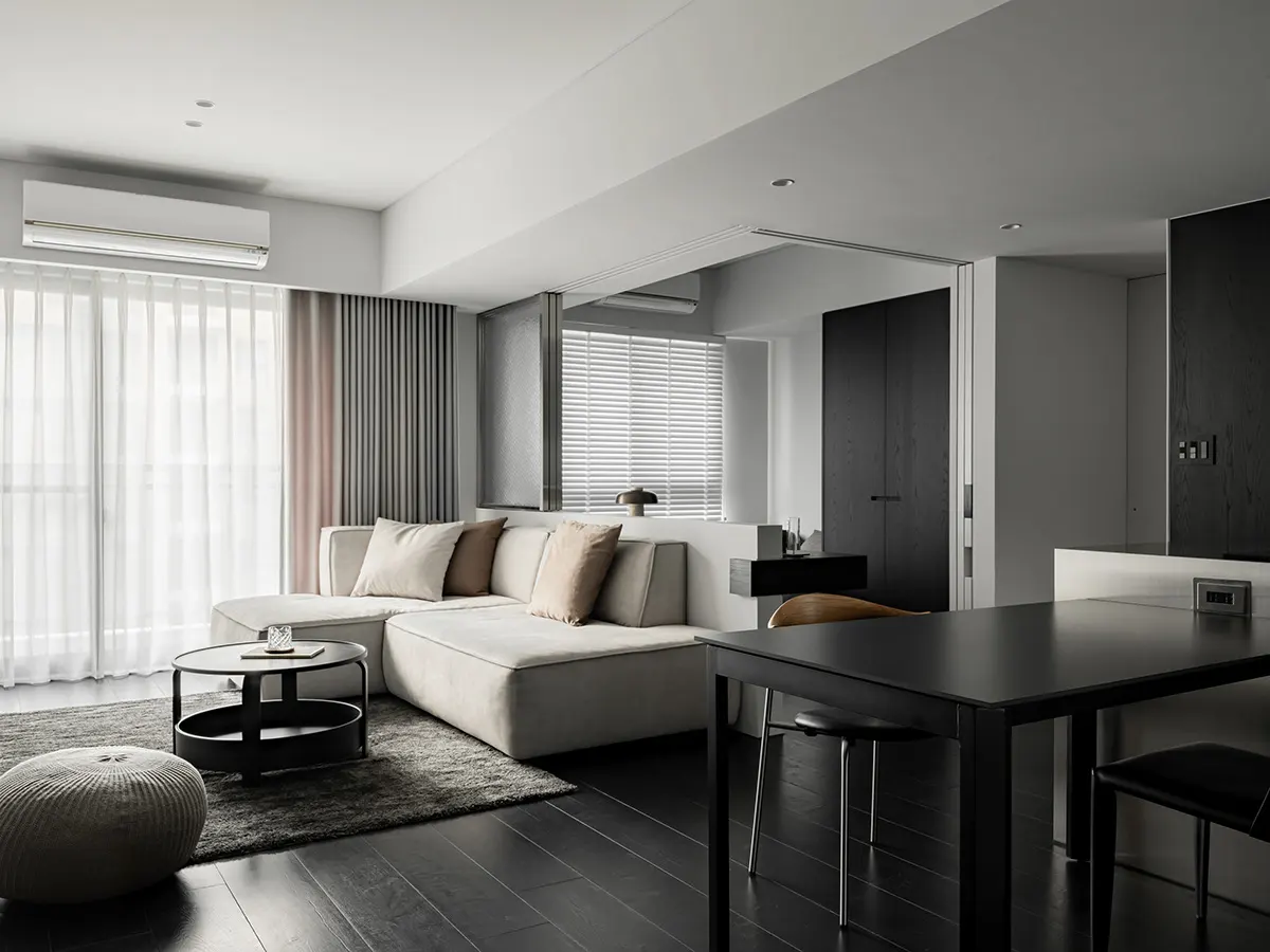 Dark Black Kitchen Cabinet Modern Melamine Board Wood Modular Stainless Steel Cabinet Furniture Apartment Villa Island Cabinet - 图片 7