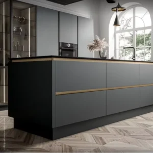 European Style Modern Black Custom Design Plywood High End Functional Hardware Kitchen Cabinets