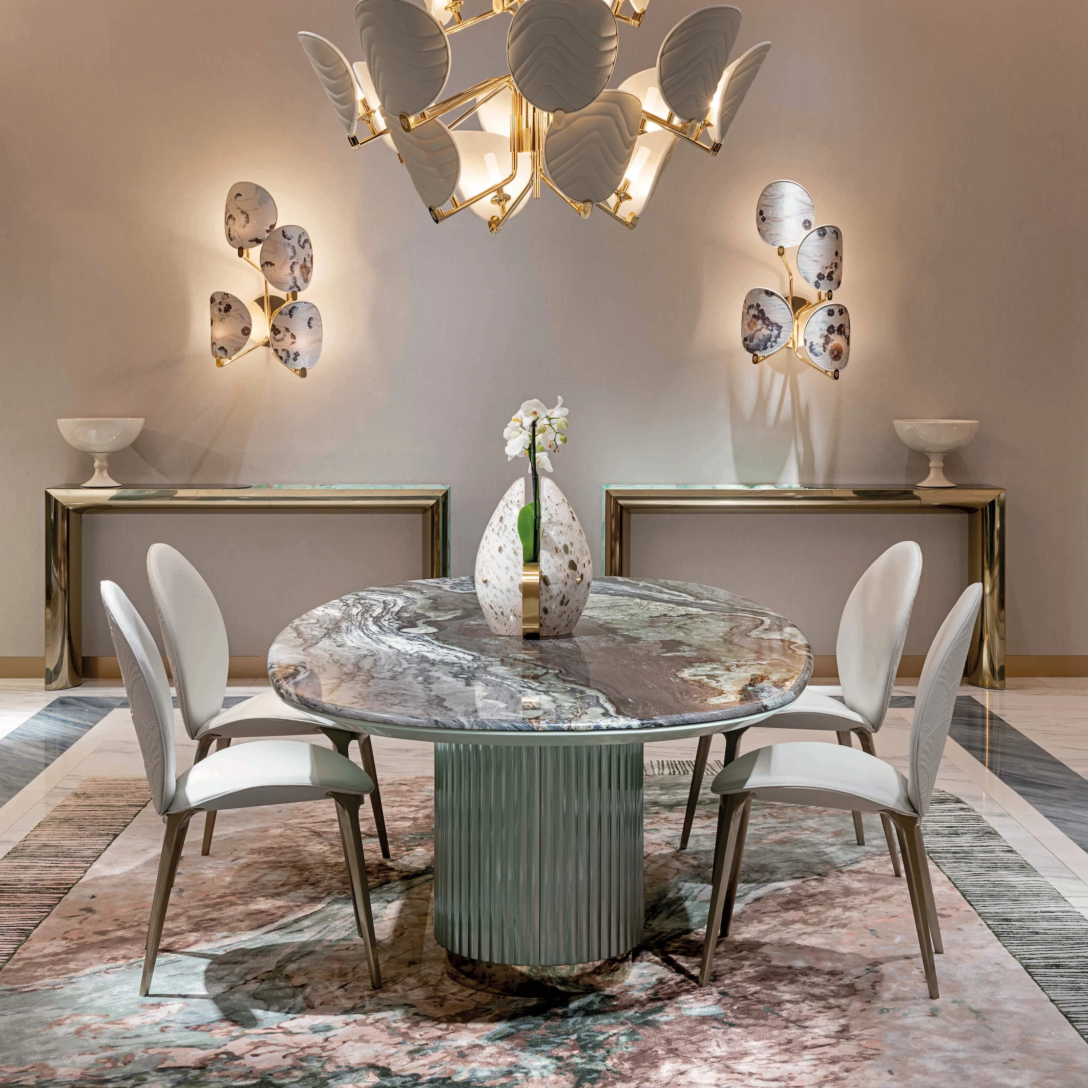 Wholesale Modern UK Style Marble Table for Home Office and Hotel Dining Chair Luxury Furniture Home Set