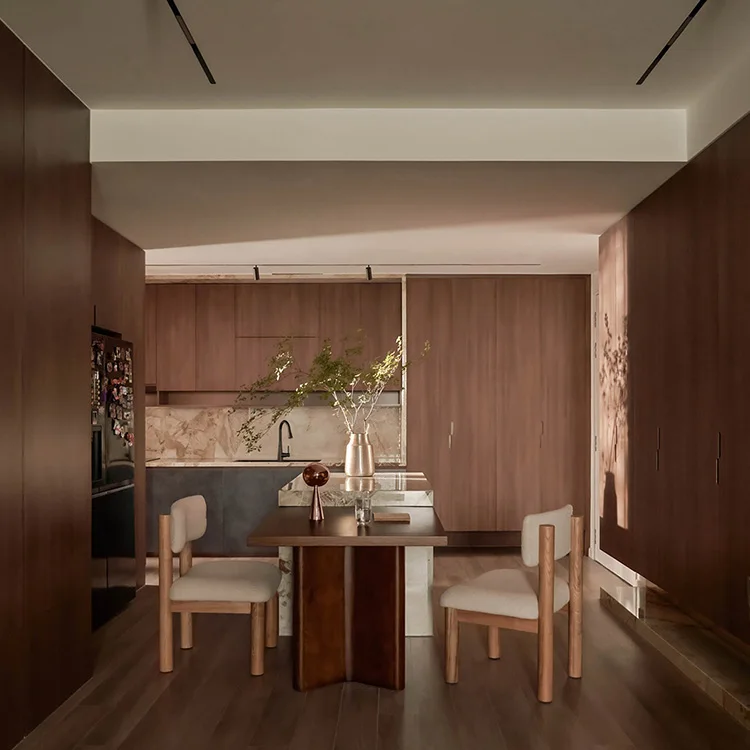 Manufacturers One Stop Project Kitchen Luxury Solid Wood Walnut Custom Storage Cabinet Modular Full Kitchen Cabinets - 图片 3