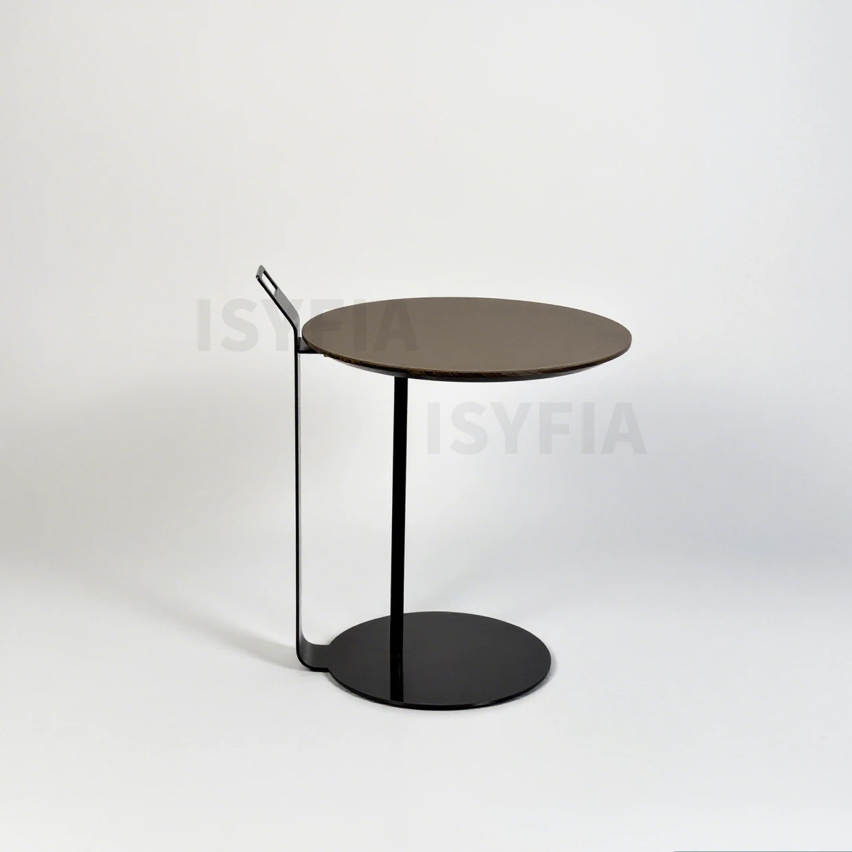 Modern Style Round Coffee Table with Panel Leather Carbon Steel Metal Leg Decorative for Living Room or Hotel Use - 图片 9