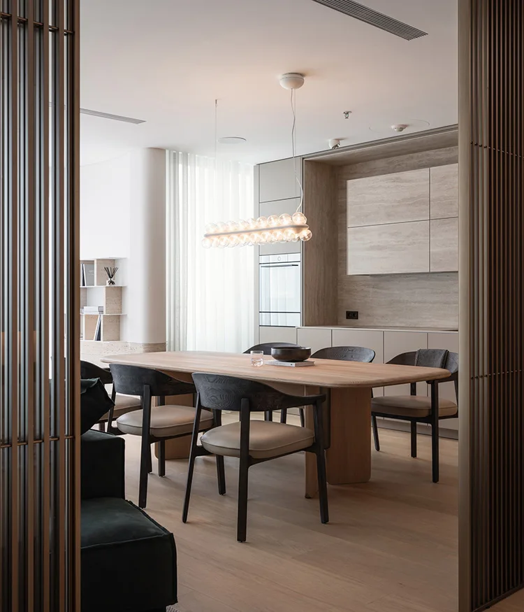 Modern Wooden Kitchen Cabinet with Wood Material Acrylic Surface Treatment Door Panel Hinge Accessories 3D Interior Design - 图片 9