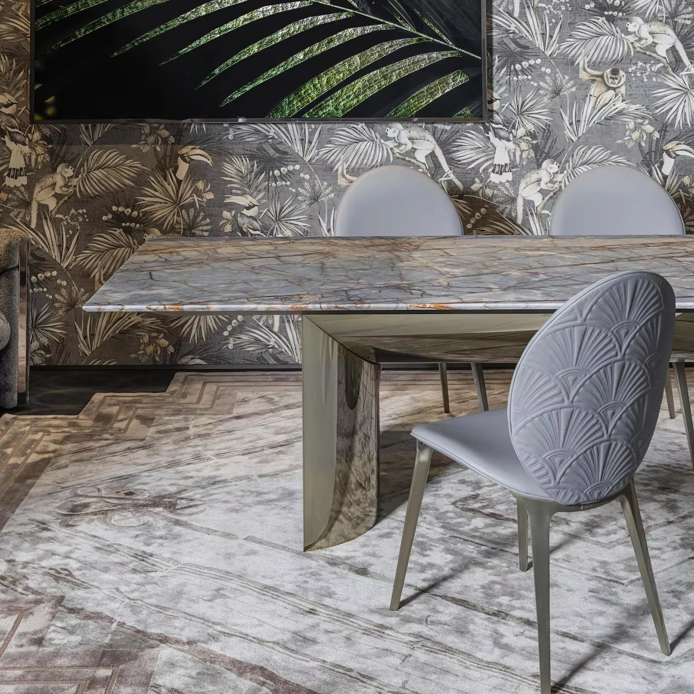 Wholesale Modern UK Style Marble Table for Home Office and Hotel Dining Chair Luxury Furniture Home Set - 图片 2